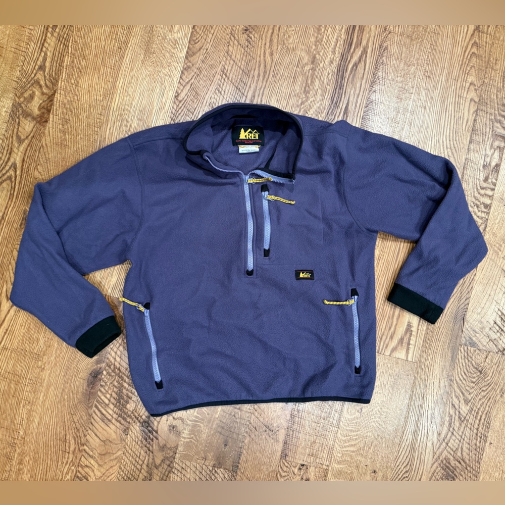 REI Lavender Fleece Jacket with Black Trim